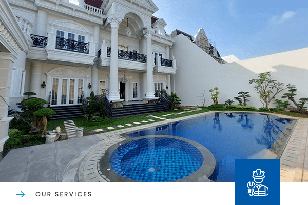 Kami melayani pembangunan kolam renang pribadi, kolam renang hotel/villa, kolam renang komersial.